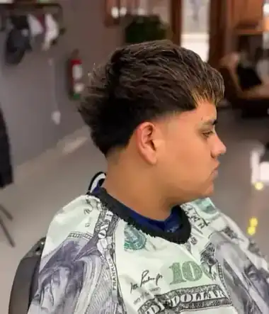 Corte mullet premium realizado en FLAMA BARBER SHOP